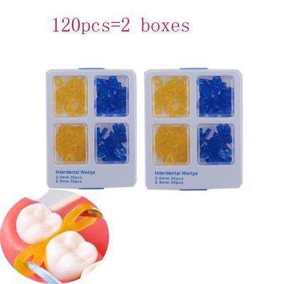 120pcs/2 Boxes Dental Elastic Rubber Fixing Wedges Matrix Matrices Dam Composite