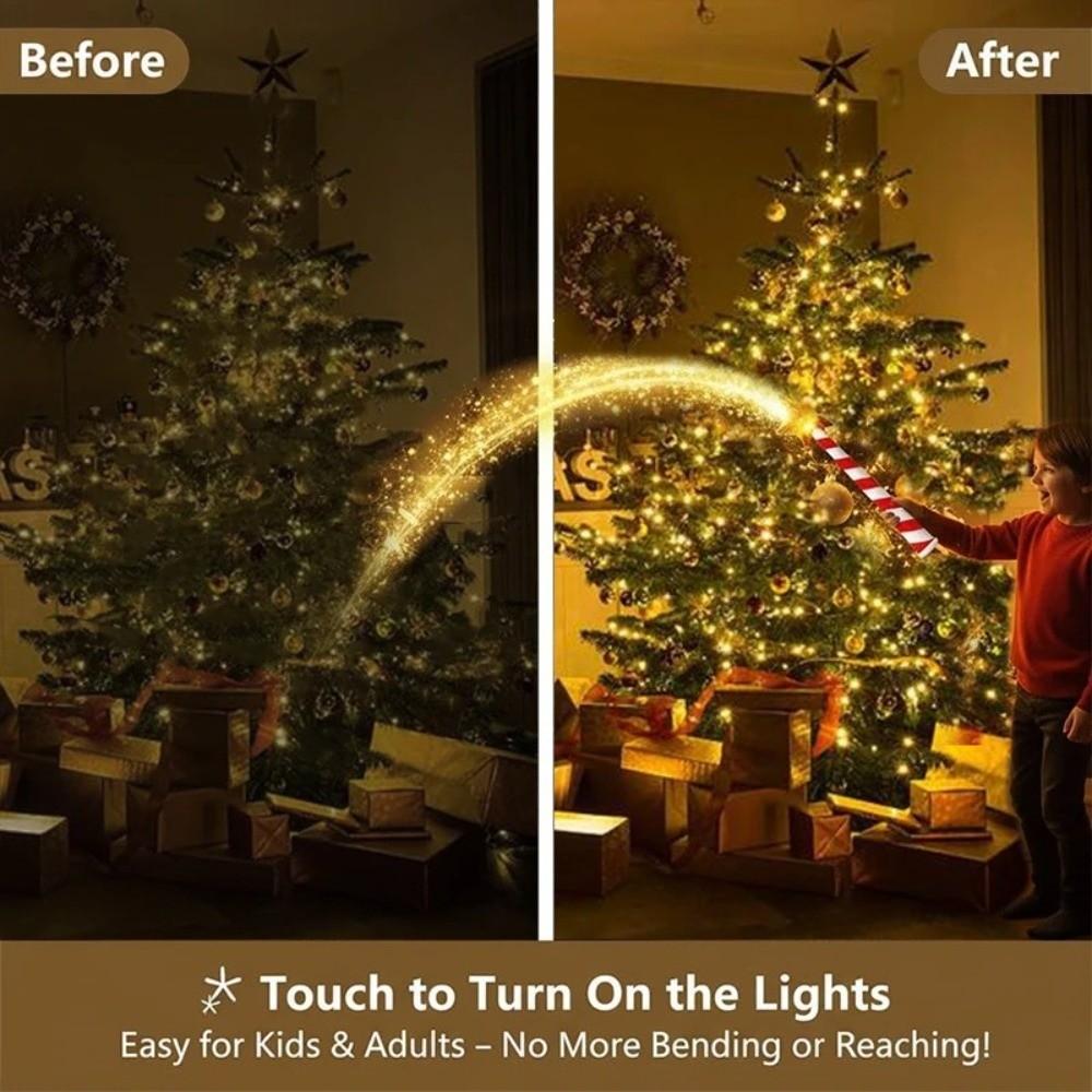 Creative USB Magic Wand Christmas Light Cute DIY Musical LED Star Light Cartoon Christmas Tree Star Decoration Home Decor