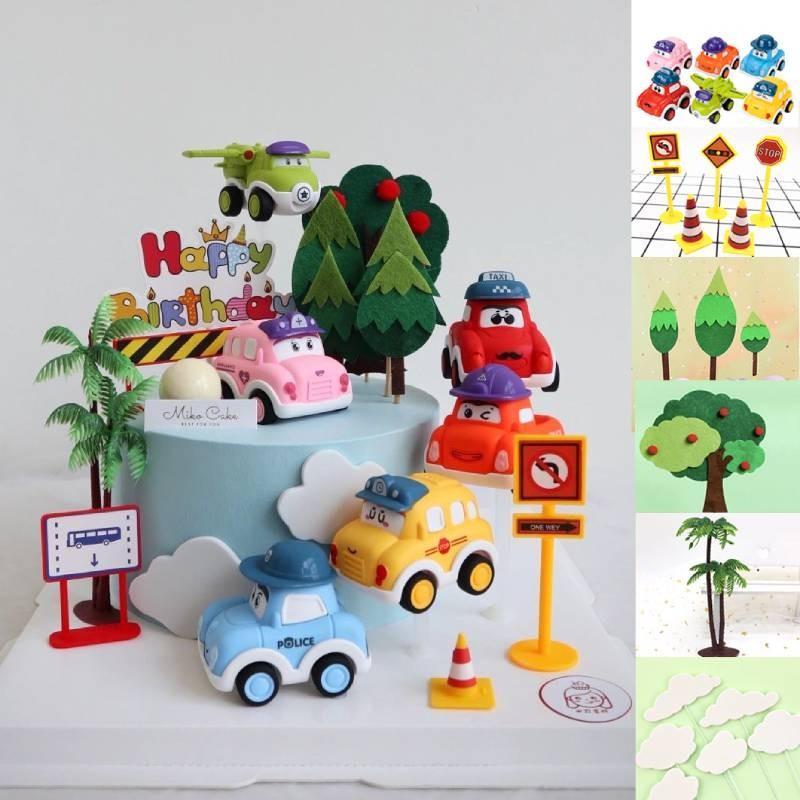 Decoration Cake Car Cartoon Cars 3 Children Birthday Baking Dessert Gift Flag