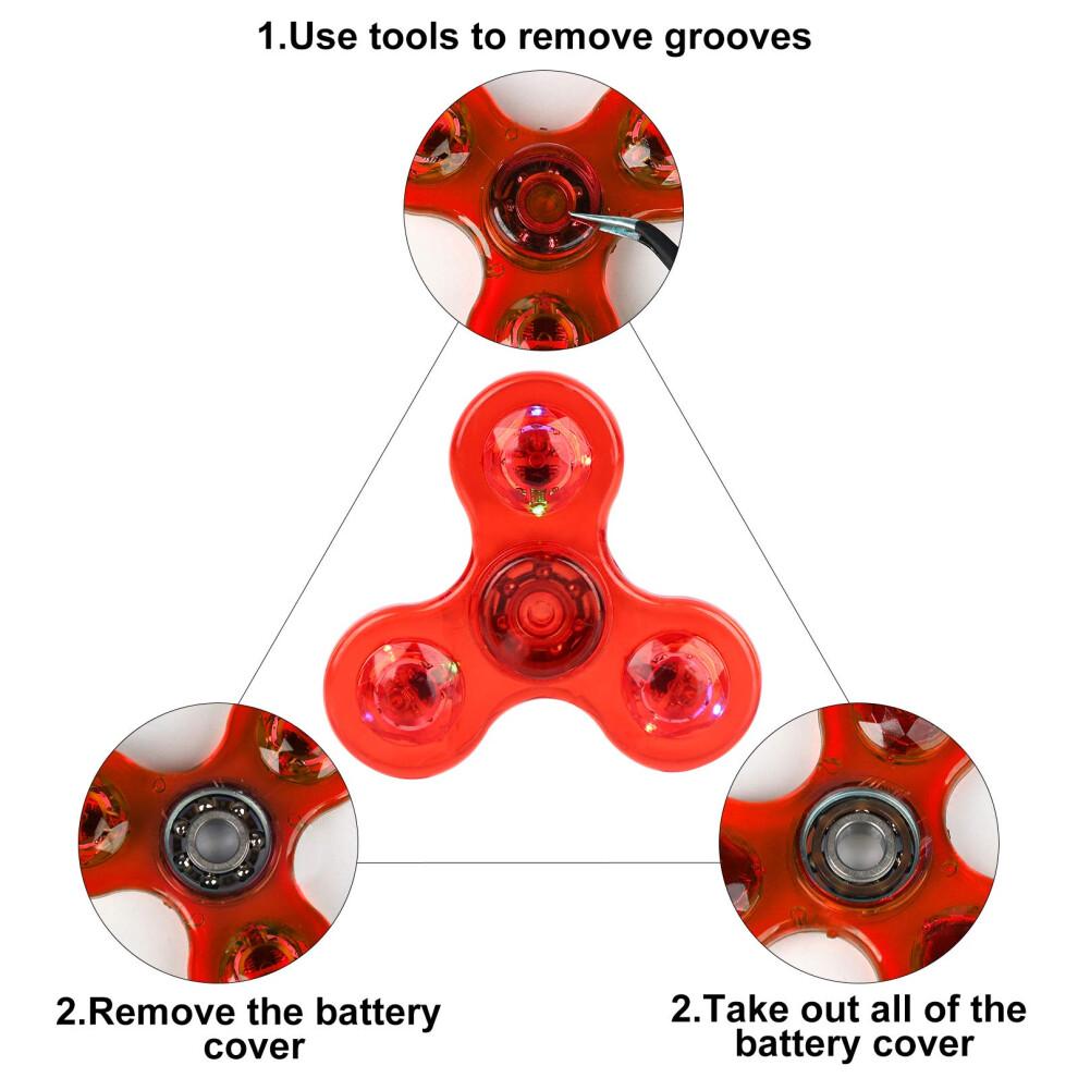 SCIONE Crystal LED Light Fidget Spinner for Kids,LED Light up Fidget Toy for Toddlers,Glow in The Dark Party Supplies Stress Relief for Children Adul