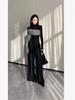 Damenoberteil im koreanischen Stil mit Farbblock-Rollkragen und langen Ärmeln - Herbst-/Winterkollektion 2025