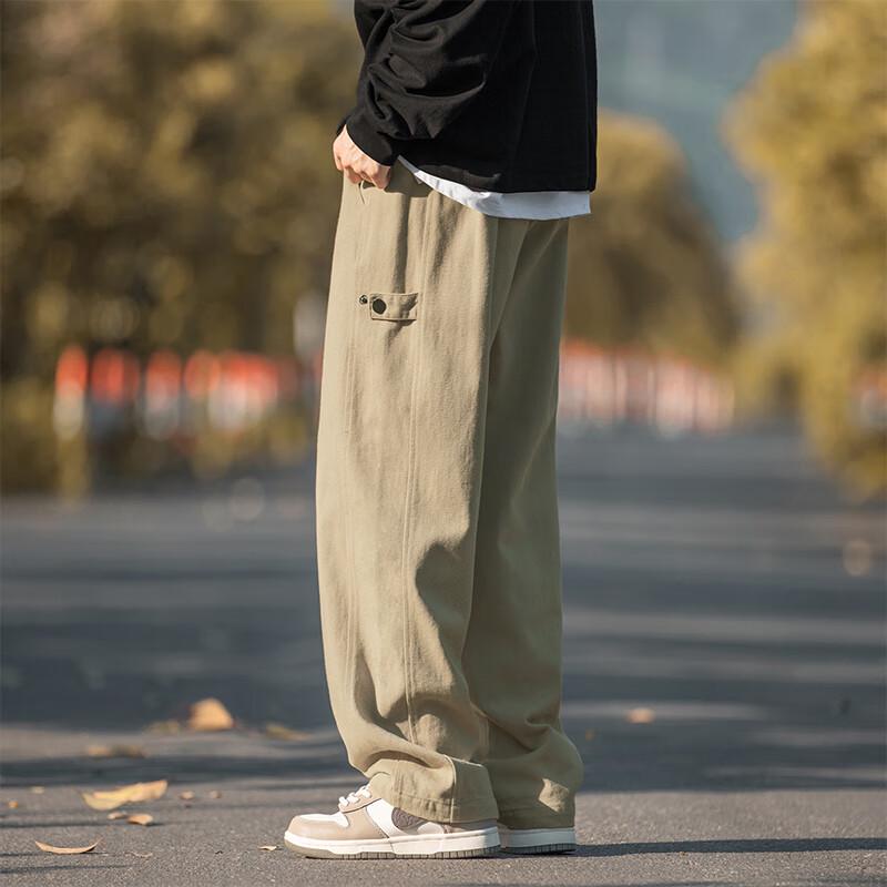 VUUG Men's High Street Loose Straight-Leg Cotton Cargo Pants