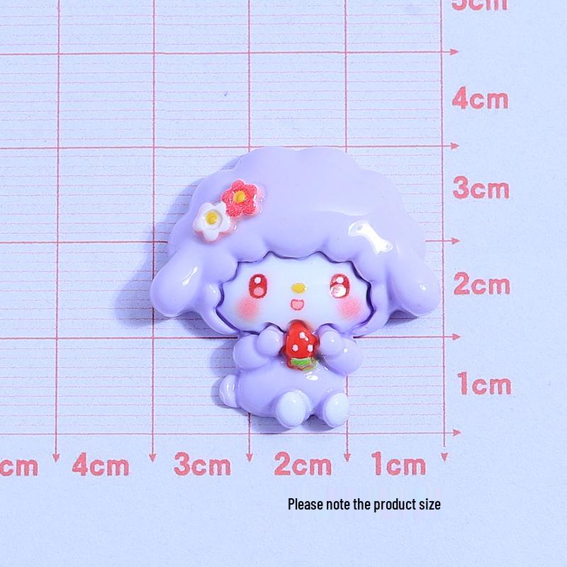 Cartoon Cute Pink Sheep DIY Phone Case and Hair Clip Resin Accessories