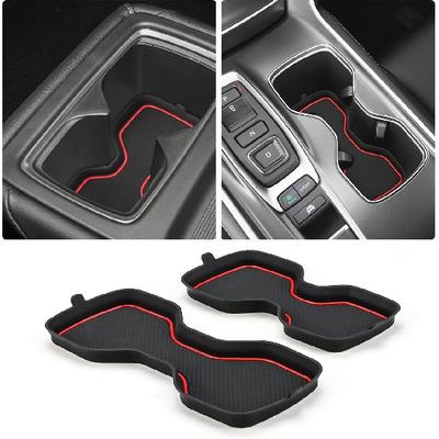 Auovo Becherhalter-Einsatz Untersetzer Kompatibel mit Honda Accord 2018 2019 2020 2021 2022 Silikonbecher-Matte Auto Innendekoration(2er Set,Rot)