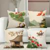 Chinese Style Pillow Covers With Traditional Scenes Polyester Pillowcase, Sofa Decorative Cushion Cov Headboard Pillow