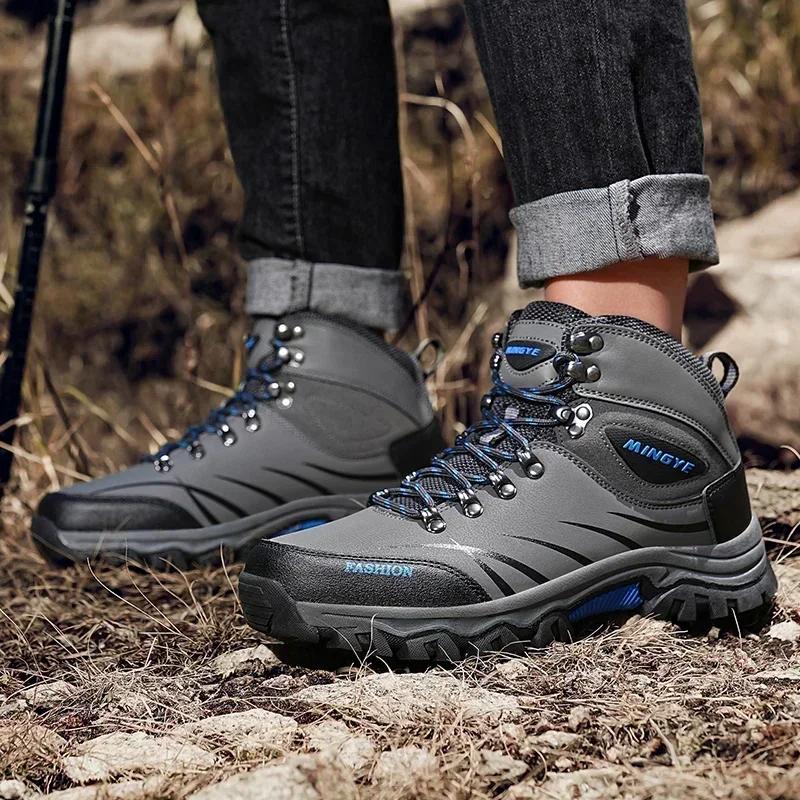 High-top Shoes Anti-slip Low-top Outdoor Hiking Shoes Men Lace-up Comfortable Soft Breathable Casual Sneakers Shoes Men
