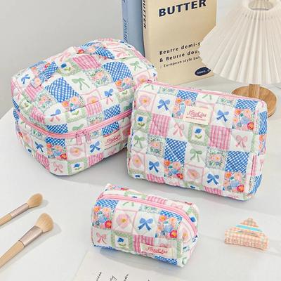 1Pc Element Splicing Bow Makeup Storage Bag, Fresh and Sweet, Daily Matching, 3 Specifications To Choose From