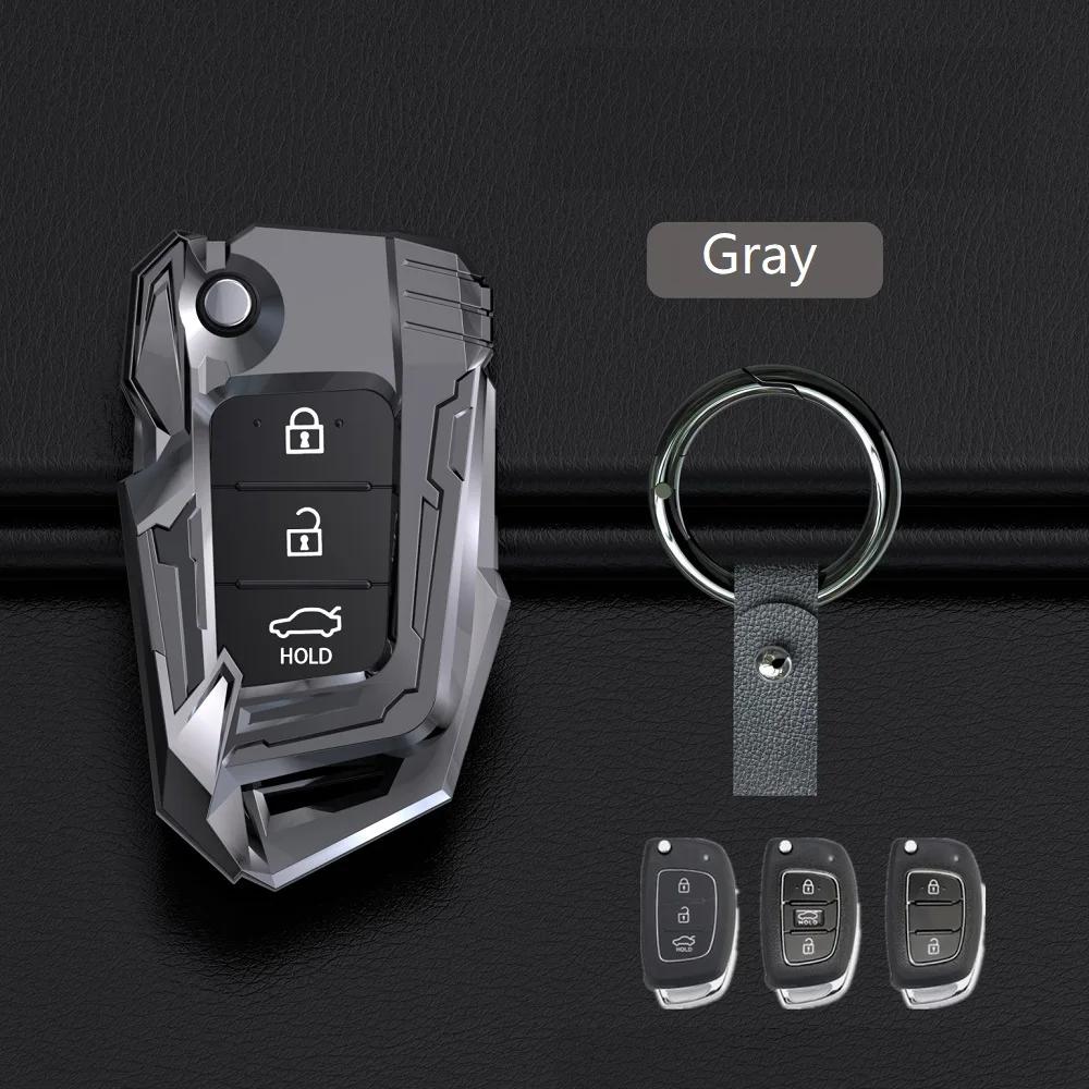 Interior Mouldings Zinc Alloy Car Remote Key Fob Case Key cover For Hyundai Tucson Creta ix25 i20 i30 HB20 Elantra Verna Sonata