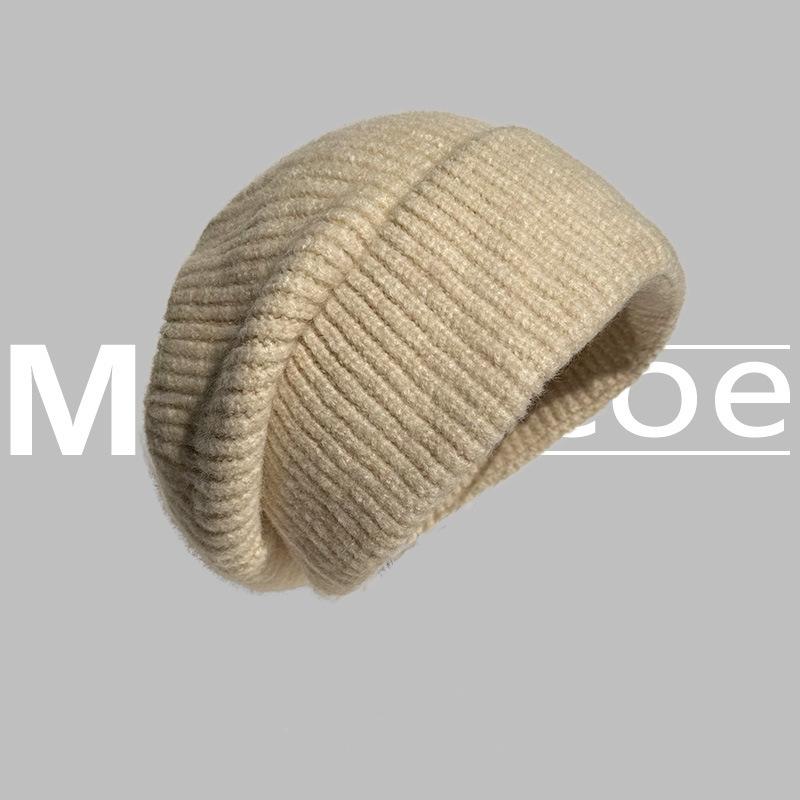 Big Head Circumference Wool Hat Women's Winter Warm Ear Protection Loose Face Small Korean Knitted Pile Cold Hat