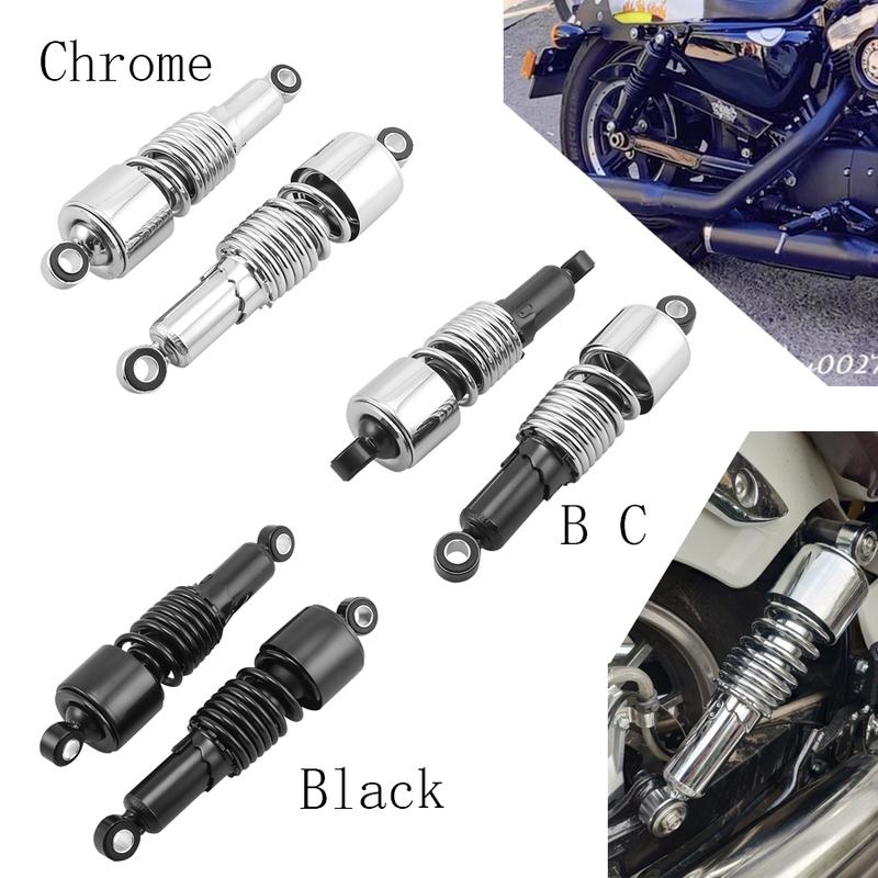 Motorcycle Rear Shock Absorbers 10.5" 267mm Adjustable Suspension Shocks Spring For Harley Sportster Touring