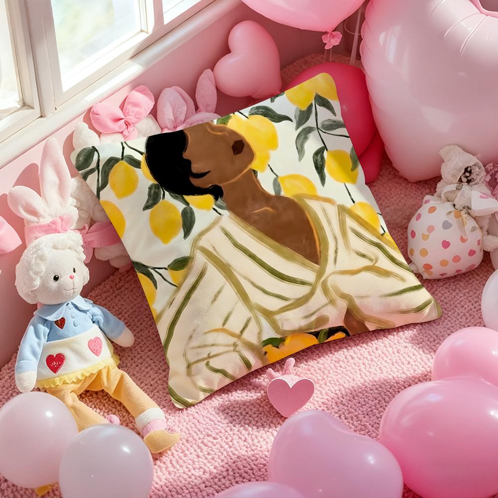 Art Abstract Illustration Cushion Cover Pattern Printed Pillowcase for Living Room Sofa Cushion Cover & Bedroom Decor