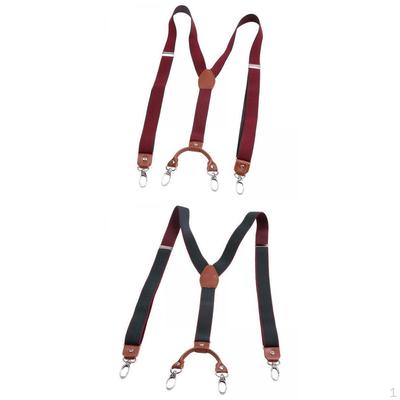 2 pezzi Bretelle da Uomo Regolabili Pesanti Cinghie Elastiche Rosso Verde