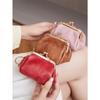 Retro Mini Lock Clip Coin Purse, Daily Portable and Cute Handheld Storage, Solid Color Simple  Key Bag