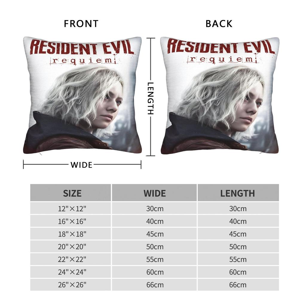 Decorative Pillow Cover Residents Evils 9 Merchandise Home Games Pillow Case Cover Zipper Multiple Sizes