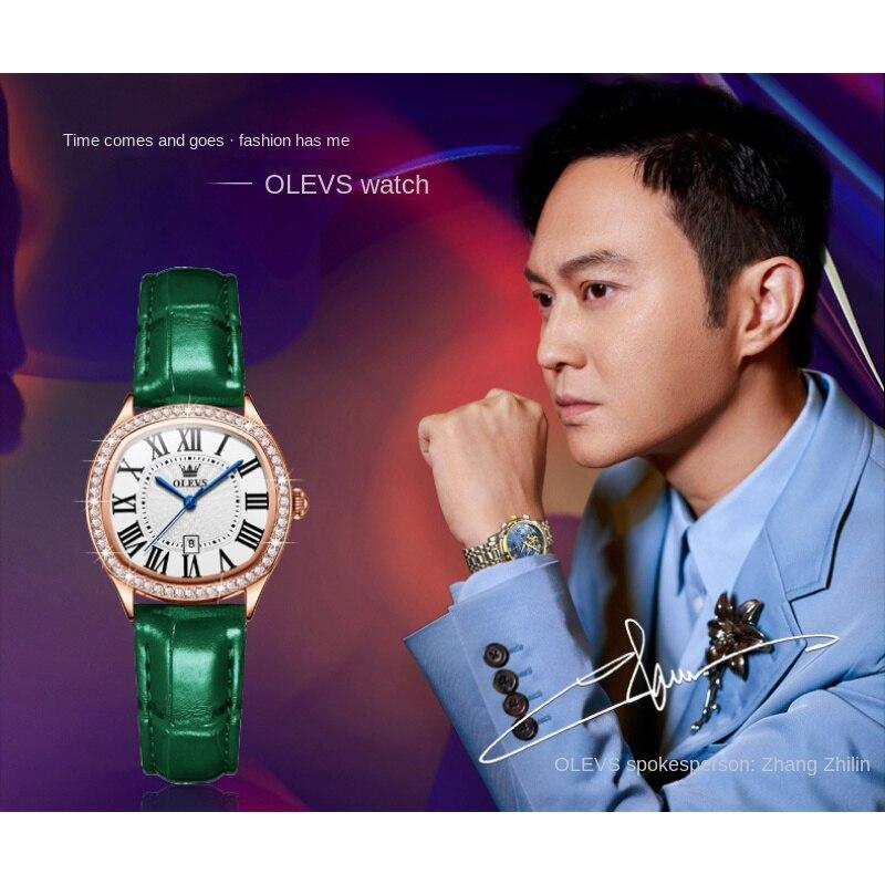 OLEVS Brand Watch Barrel-shaped Diamond-encrusted Shi Ying Ladies Watch Ladies Watch