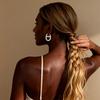 Light luxury zircon hollow oval pig nose ear buckle exquisite versatile earrings