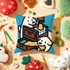 Korea M-Matsui Cute Dog Cushion Cover Plush Fabric Soft Double-Sided Printed Sofa Warm Winter Home Gift Pillow Cover
