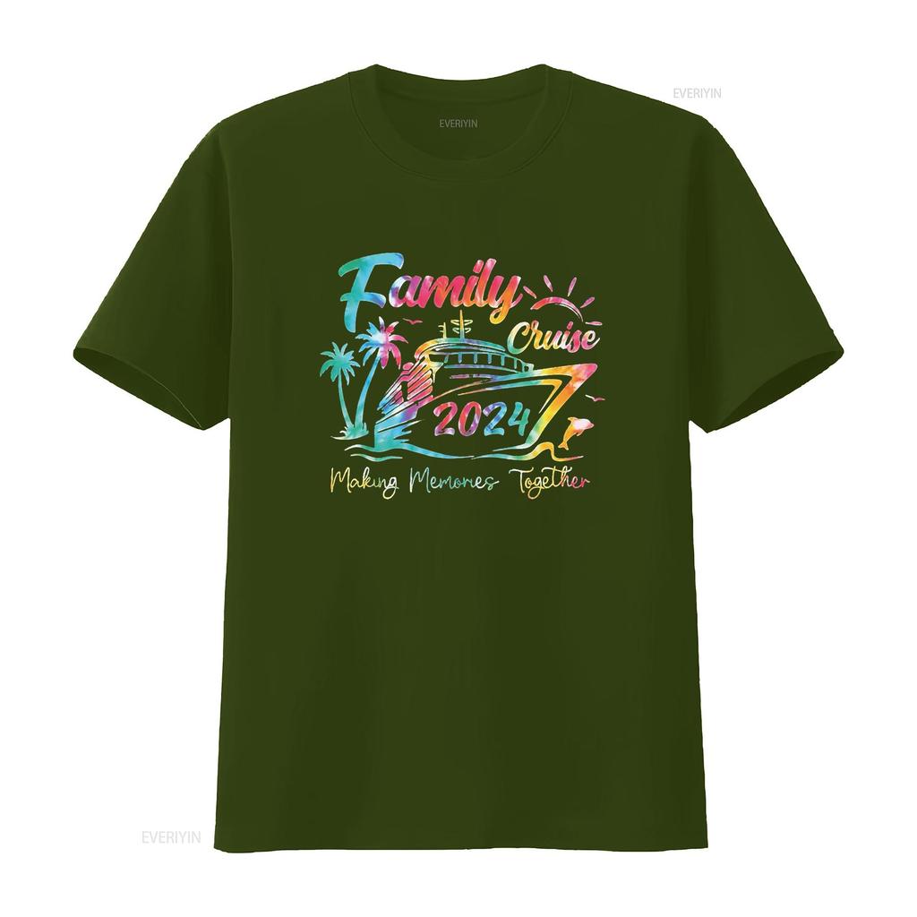 Mens Family Cruise T Shirt 2024 Vacation Making Memories Together Black Large vintage Washed fashion Stylish Soft Versatile