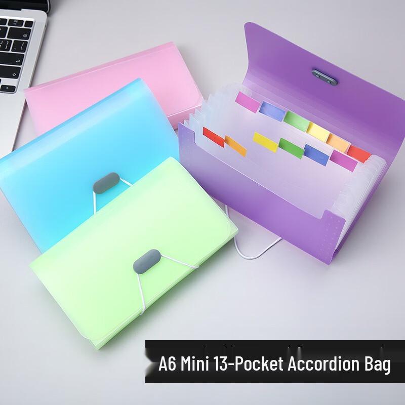 A6 Mini Accordion File Folder 4-Pack