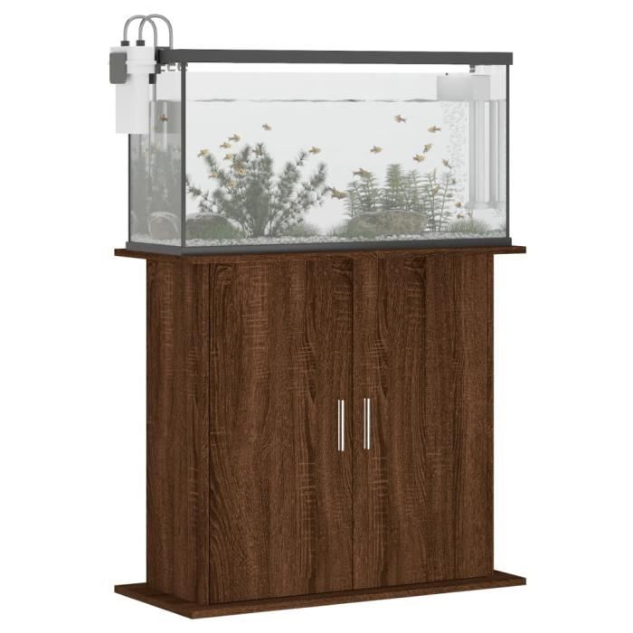 VidaXL Support pour aquarium chêne marron 81x36x73cm bois d'ingénierie 833606