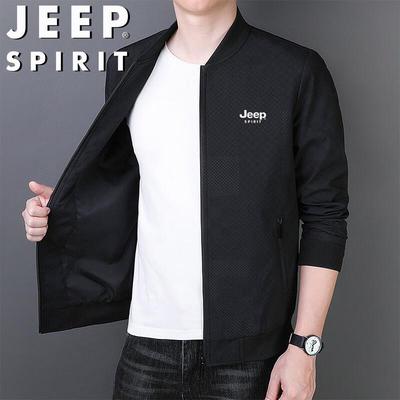 JEEP SPIRIT Men's Spring Autumn Windproof Baseball Collar Casual Jacket
