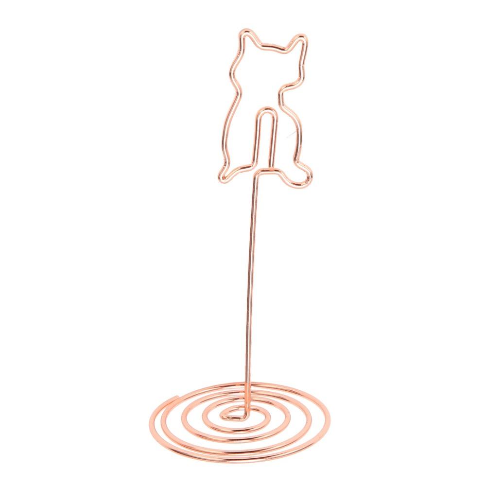 10Pcs Kitten/Note Shape Table Number Stands Rose Gold Metal Table Number Holder 105*40mm Electroplating Note Photo Stand