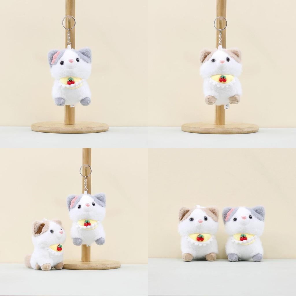 Soft Grey And Khaki Shiba Inu Plush Toy Pendant Cute Dog Keychain For Kids