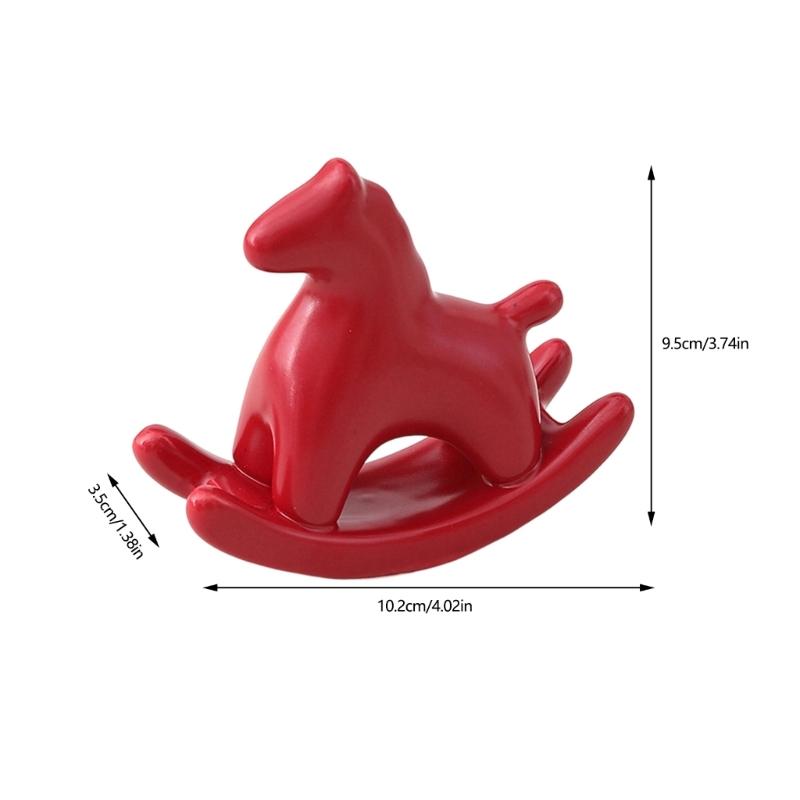 Creative Ceramic Rocking Horse Figurine Exquisited Design Animal Decoration Adds Charm To Any Room
