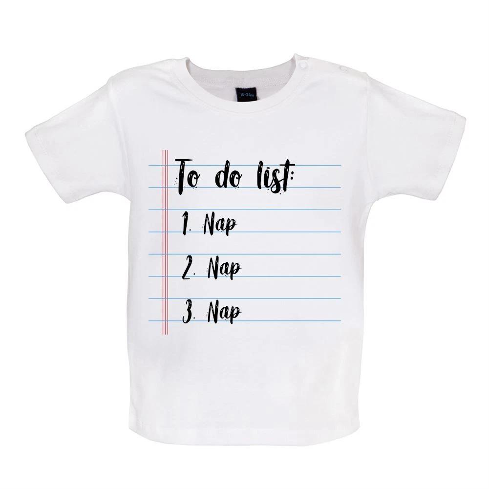 To Do List Nap Nap Nap - Baby T-Shirt / Babygrow - Sleep Funny Baby Newborn Gift 140
