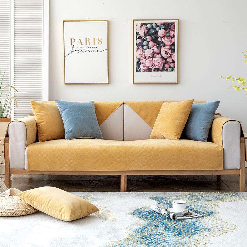 Waterproof And Anti-Cat Scratch Sofa Cushion, Universal In All Seasons, Non-Slip, Solid Color Pet Urine-Proof Sofa Cover, Backrest Cover Cloth Towel