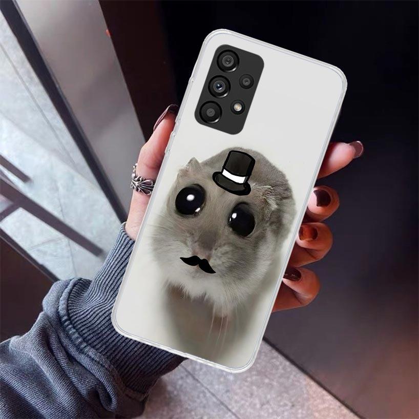 Lustiges trauriges Hamster-Meme Handyhülle Für Samsung Galaxy A12 A52S A42 A32 A22 A51 A50 Note 20 Ultra 10 S10 Plus A71 A70 A31 A30 A10S