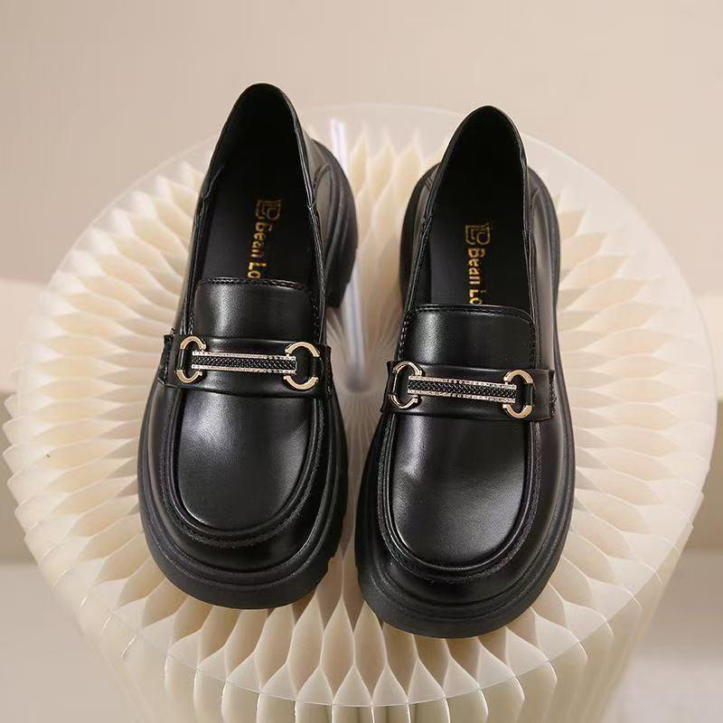 

Loafers women s platform heightening British work shoes 2025 spring new models with skirts, small leather shoes, platform single shoes 40