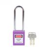 QVAND Quality Certified 76mm Steel Long Shackle Nylon Safety Padlock Key Operated High Safety