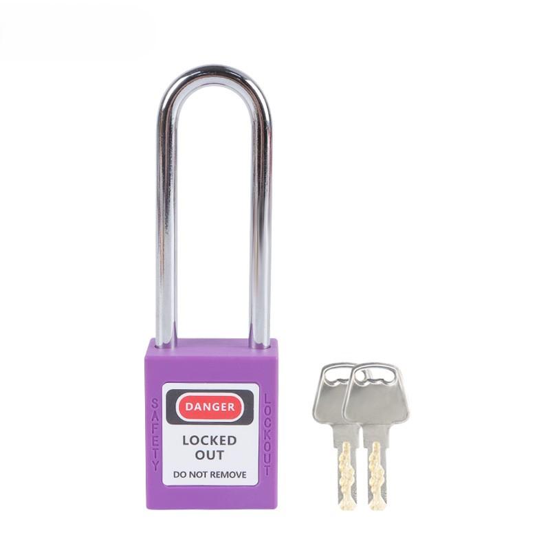 QVAND Quality Certified 76mm Steel Long Shackle Nylon Safety Padlock Key Operated High Safety