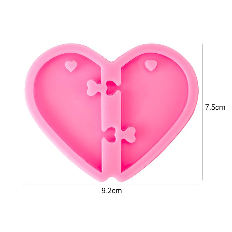 Heart Shape Keychain Casting Silicone Molds Dog Paw Print Resin Molds for Key Chain Pendant Making Epoxy Resin Craft Jewelry DIY