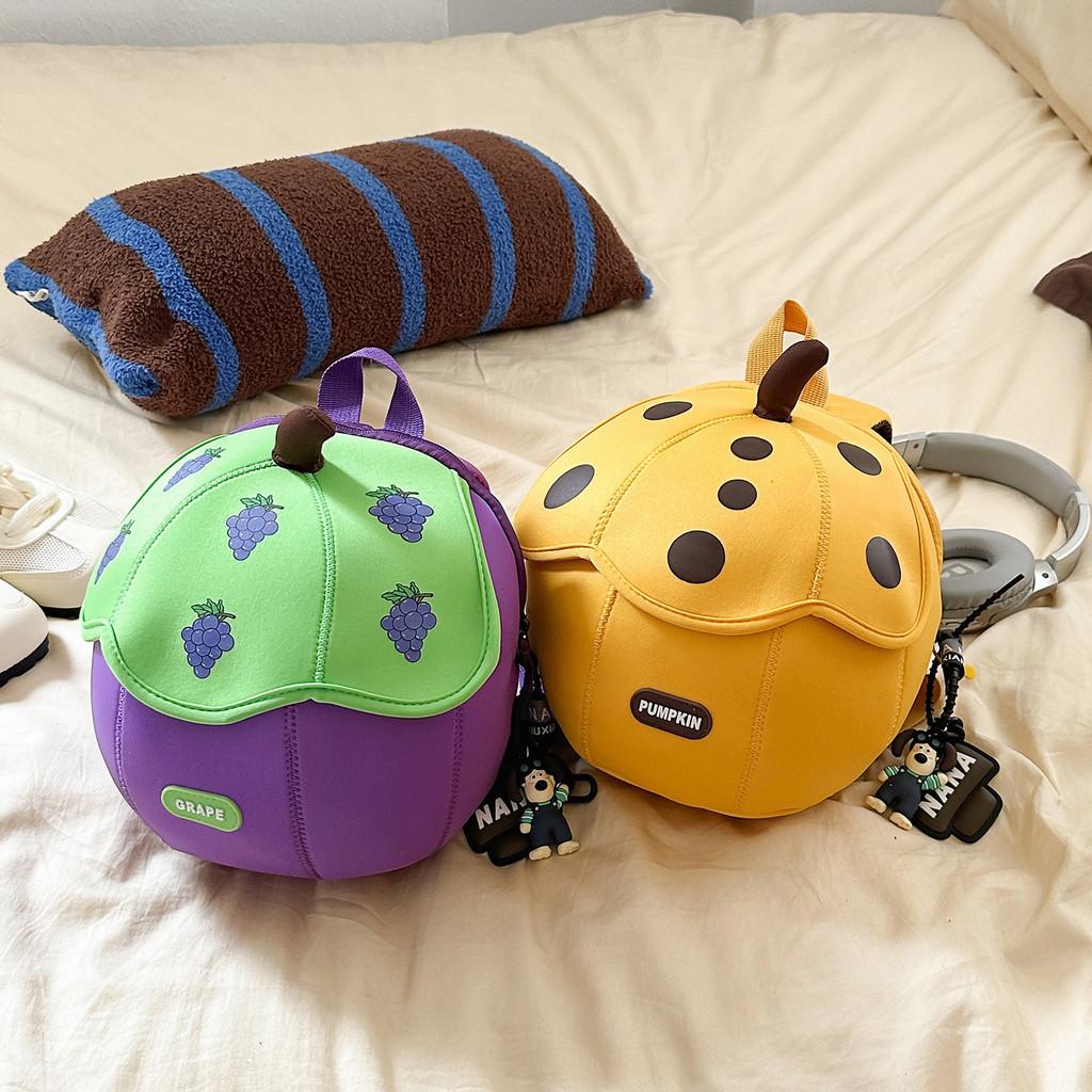 Cotton Kids Backpack With Fruit Print For Toddler Daily Use