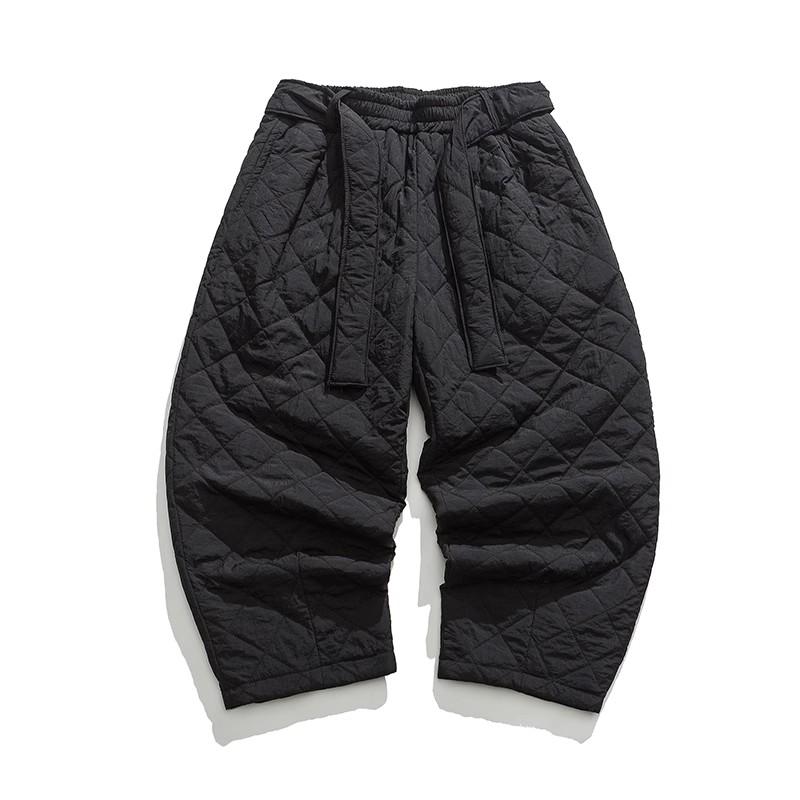 2024 Autumn Winter Thick Quilted Harem Pants Men Chinese Style Warm Trousers Male Harajuku Sweatpants Jogging Pants Oversized