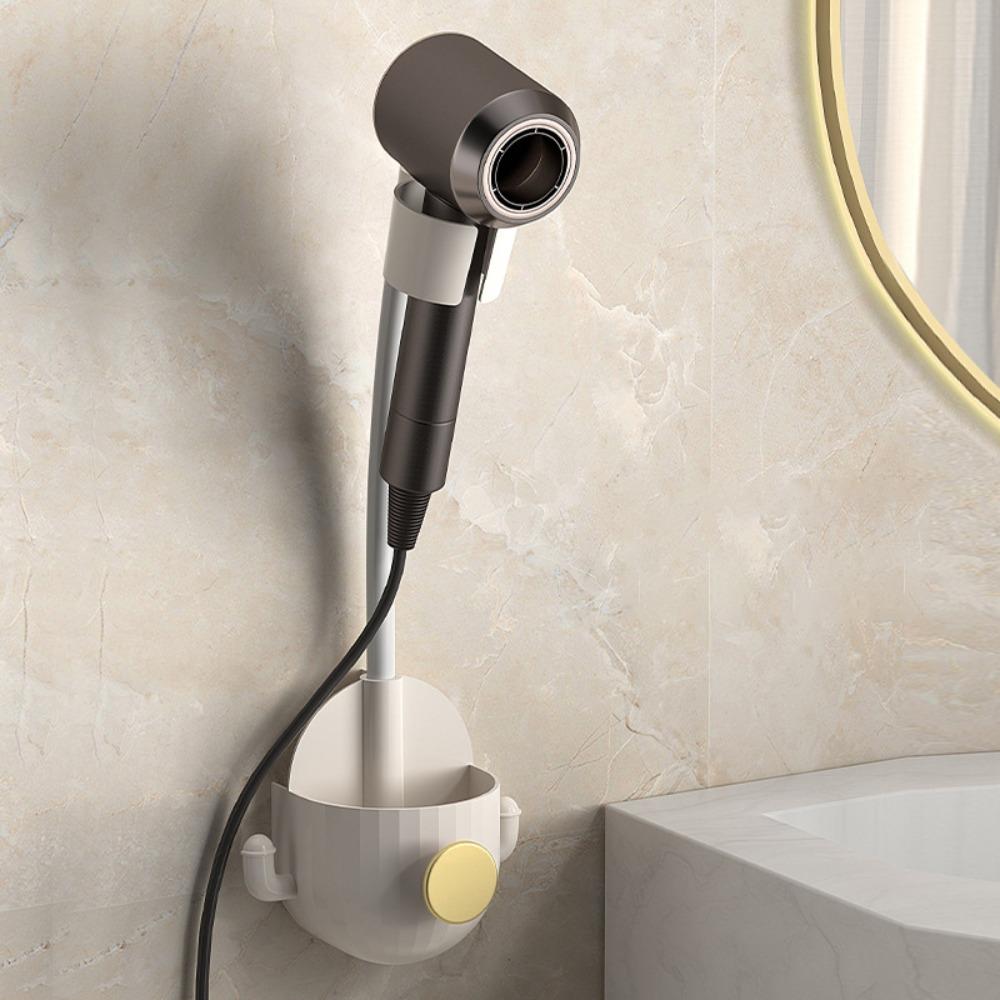 

Портативный держатель для фена Hands Free, легкий, роскошный, вращающийся, органайзер для ветряной трубы, настенная полка для ванной комнаты без отверстий для дома