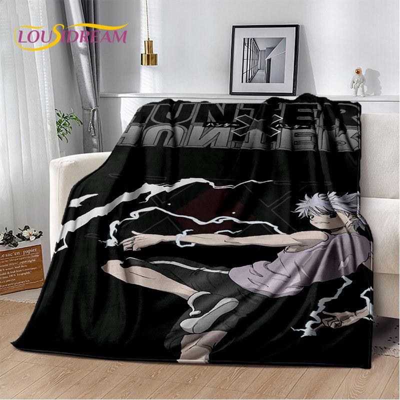 Anime Hunter×Hunter HxH Cartoon puha plüss takaró, flanel takaró kidobó takaró nappaliba hálószoba ágy kanapé piknik huzat