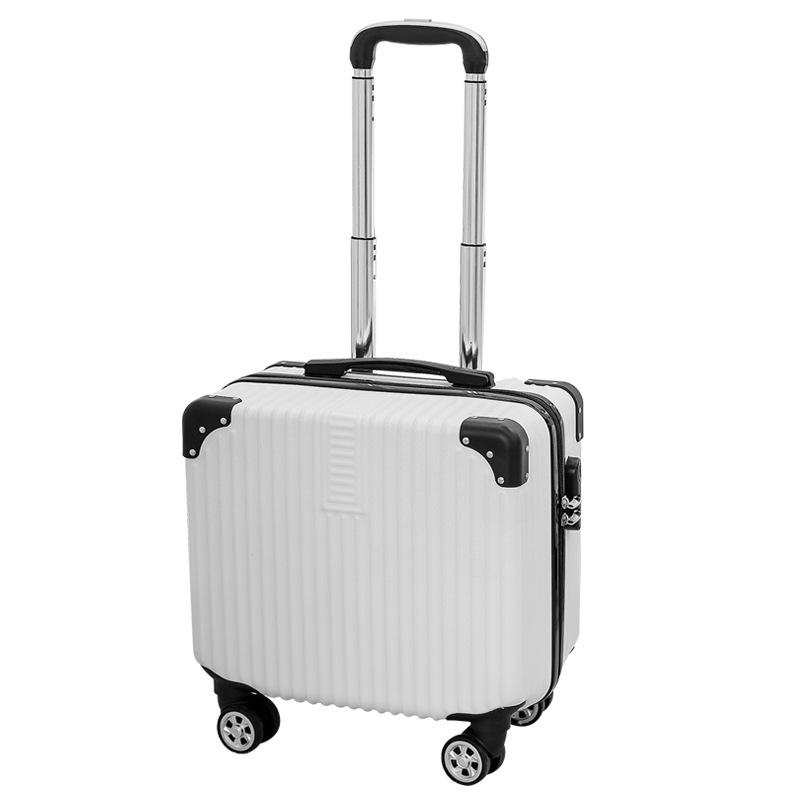18-Inch Silent Spinner Carry-On Suitcase with Telescopic Handle and Password Lock