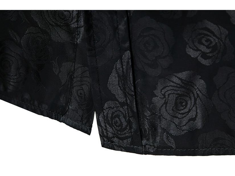 Men's Fashion Rose Print Long Sleeve Slim Fit Shirt – Autumn 2021 Collection