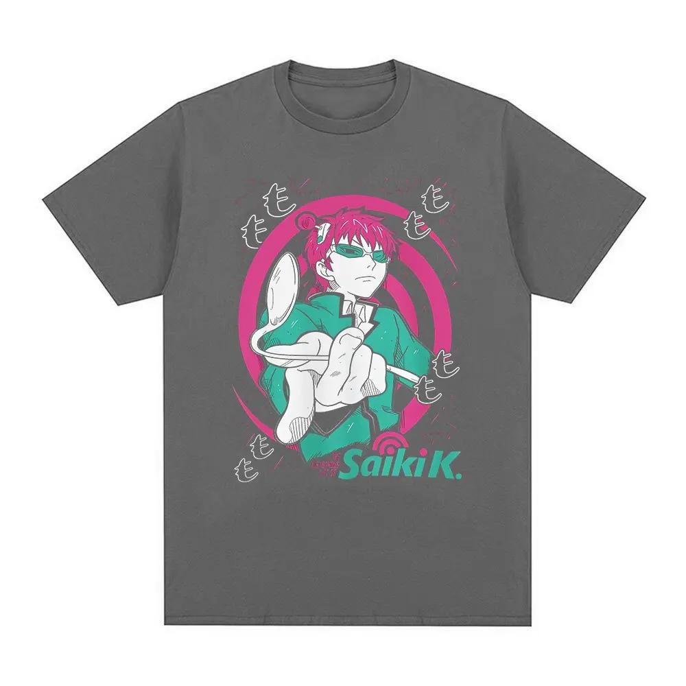Anime The Disastrous Life of Saiki K Tshirts Saiki Kusuo Unisexga Harajuku Hip Hop Casual Cotton Short Sleeves Tee Shirt Oversized