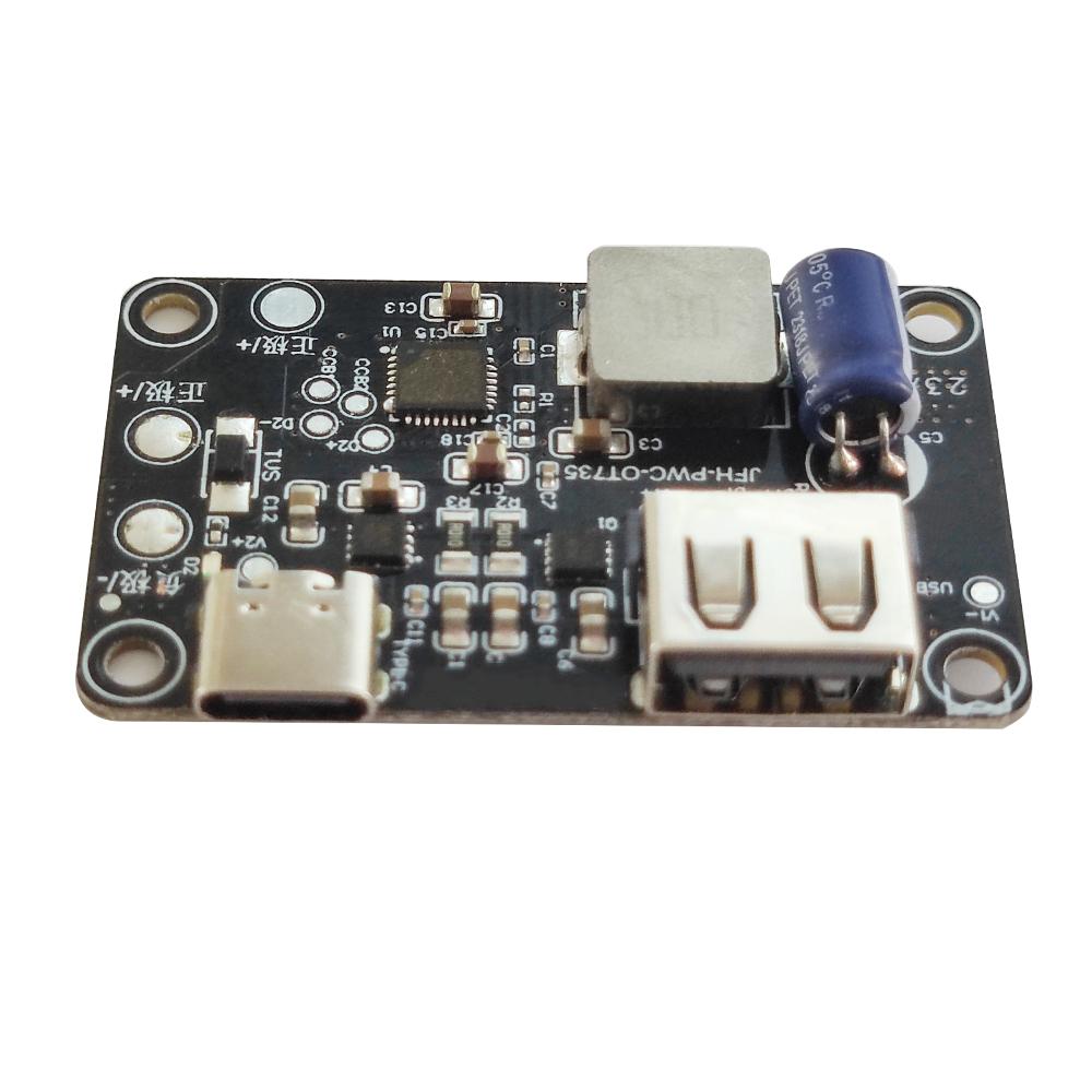 QC3.0 QC2.0 USB +Type-C Dual USB PD/QC Fast Charge Buck Board 9V-18V Mobile Power Bank 18650 Charging Module