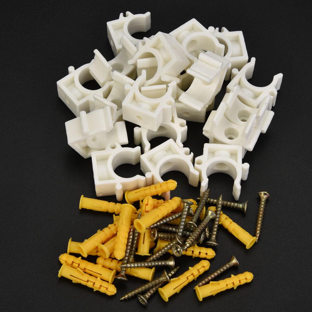 20pcs 16Celsius20Celsius25Celsius32mm U Shaped Combination Pipe Clamp Fixed Clips with Screws (16mm)