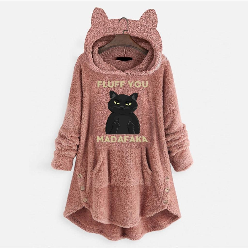 Autumn and Winter Hoodie, Women's Hooded Long Sleeved Double-sided Velvet Women's Oversized Jacket