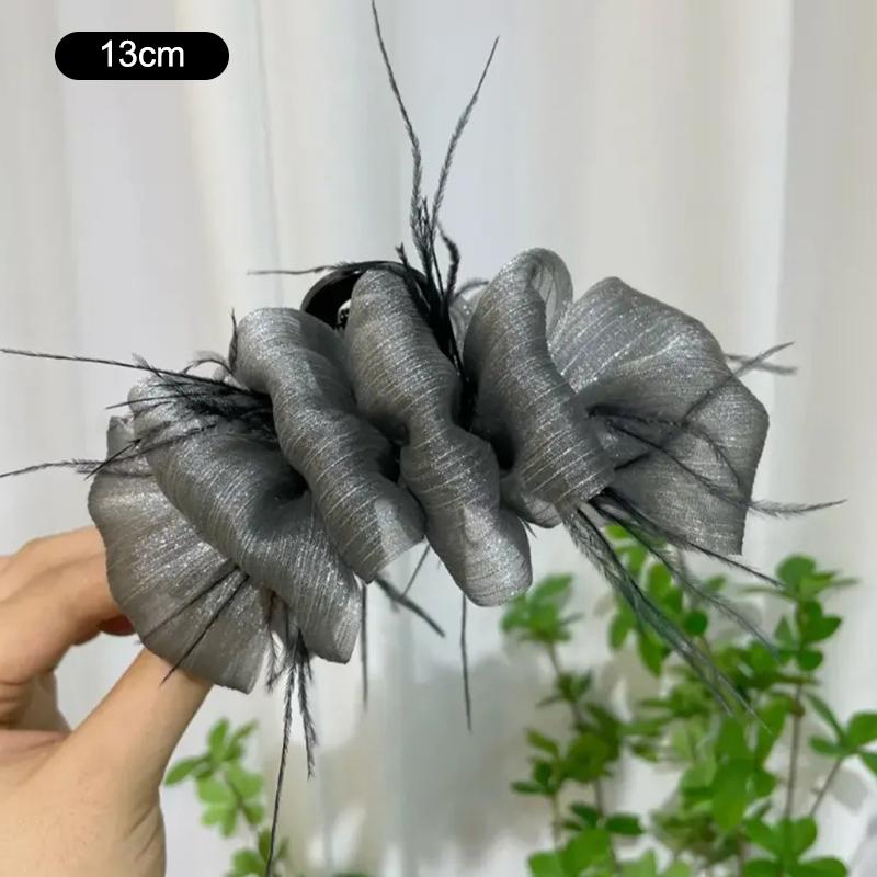 

Сетчатая фея перо коготь для волос пузырь акула заколка женская краб заколка заколки для затылка хвост аксессуары для волос L серый