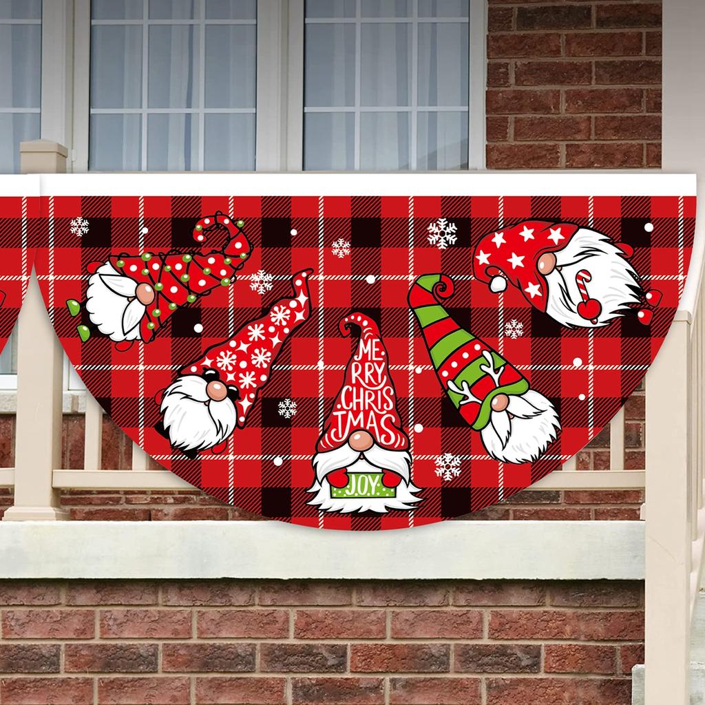 Christmas Outdoor Fan-shaped Flag Banner Christmas Decor for Home 2025 Cristmas Drop Ornament Xmas Navidad Gift New Year 2025