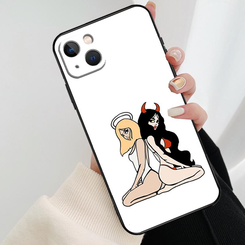 Angel Devil Girl Phone Case For iPhone 17 Pro Max 16 15 11 13 12 14 Pro Max mini 15 16 Plus 16e 17 Air Cover