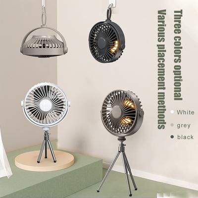 Multifunctional Outdoor Camping Remote Control Smart Small Fan Household Desktop Telescopic Folding Tripod Silent Fan