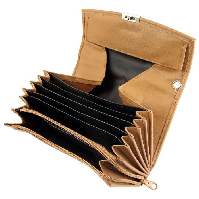 Portefeuille - AKZENT - Bassam - Similicuir - Marron - Format horizontal compact